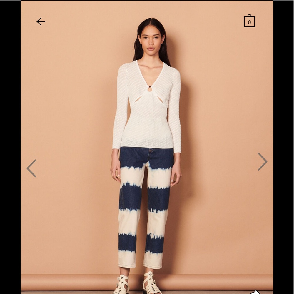 Sandro Pointelle Knit Sweater